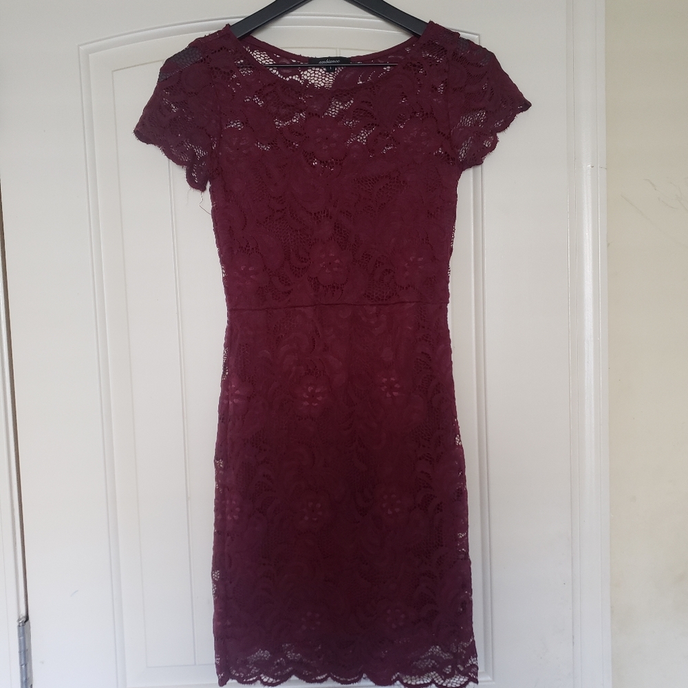 Ambience Maroon Lace Dress